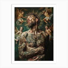 Tattooed Christ Art Print