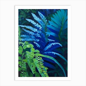 Blue Star Fern Cézanne Style Art Print