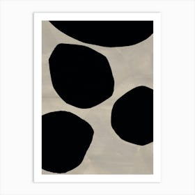 Black Abstract Shapes Art Print