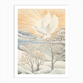 Winter Bird Painting Dove 2 Art Print