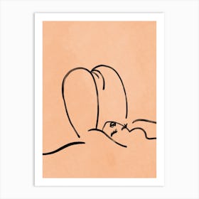 Drawing Of A Naked Woman Art Print