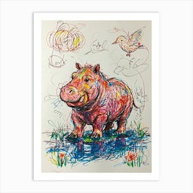 Default Draw Me A Dramatic Oil Painting Of A Hippopotamus Emer 2 Art Print