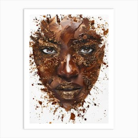 Gold Splashed Face Art Print