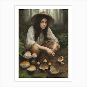 Woman In The Forest 1 Art Print