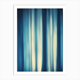 Behind the blue curtain Art Print