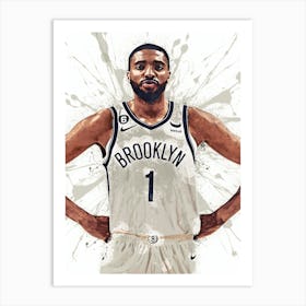 Mikal Bridges Brooklyn Nets Art Print