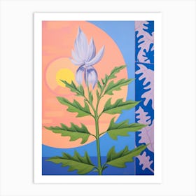 Aconitum 3 Hilma Af Klint Inspired Pastel Flower Painting Art Print