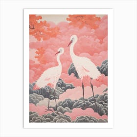 Vintage Japanese Inspired Bird Print Emu 1 Art Print