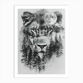 Lion In The Forest 2 Art Print