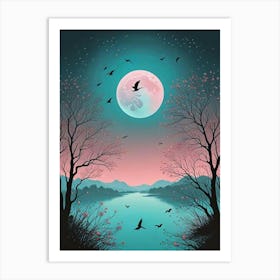 Fly Away Moon Scene (10) Art Print