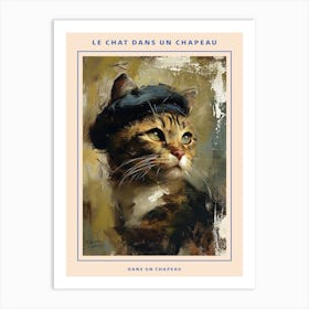 Kitsch Cat In A Beret 3 Poster Art Print