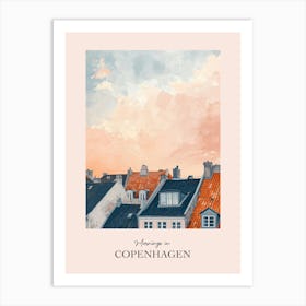 Mornings In Copenhagen Rooftops Morning Skyline 1 Art Print