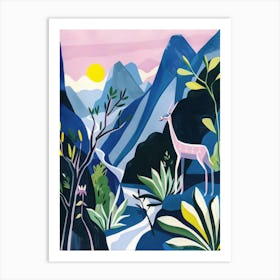 Deer In The Mountains Art Print