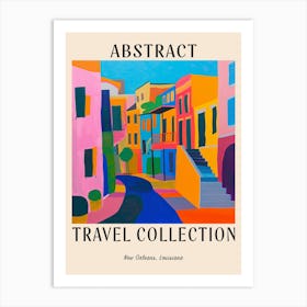 Abstract Travel Collection Poster New Orleans Louisiana 4 Art Print