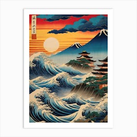 Traditional Japanese Seascape Art Print