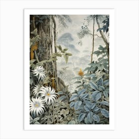 Vintage Jungle Botanical Illustration Passion Flower 3 Art Print