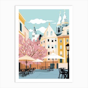 Helsinki, Finland, Flat Pastels Tones Illustration 3 Art Print