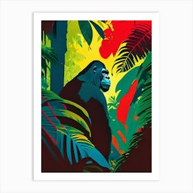 Gorilla In Jungle Gorillas Primary Colours 1 Art Print