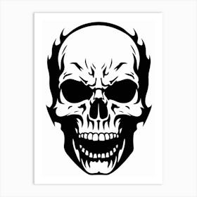 Skull With Flames Art Print