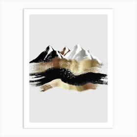 Gold And Black Mountains Canvas Print Art Print