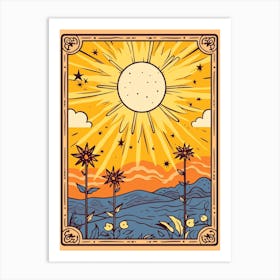 Bold Bright Sun Tarot Card Style 5 Art Print