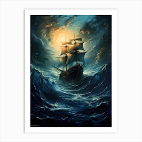 Ship In The Sea Art Print