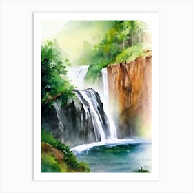 Nohkalikai Falls, India Water Colour  (2) Art Print