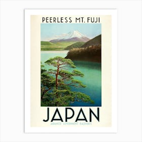 Japan Travel Poster, 'Peerless Mt Fuji' Art Print