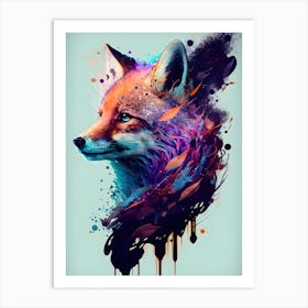 Reebaba A Fox With Its Tongue Out Wearing A Flower Crown The Ba Ffc892a1 665d 49a6 9681 B238d52b4f36 3 Art Print