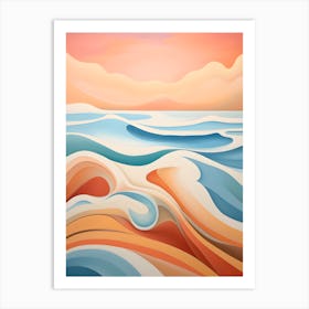 "Seascape Reverie: Abstract Tides of the Mind" Art Print