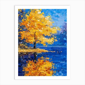 Autumn Tree By The Lake 2 Art Print