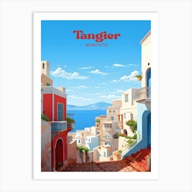 Tangier Morocco Vibrant Modern Travel Art Art Print