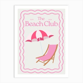 The Beach Club | Trendy Preppy Aesthetic Coastal Tropical Art Print