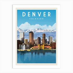 Denver Colorado Travel Poster Art Print