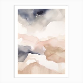 Watercolour Abstract Pink And Beige 2 Art Print