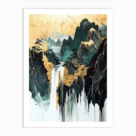 Makalu Golden Peaks - Abstract Serenity Art Print