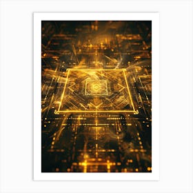 Abstract Golden Computer Art Print