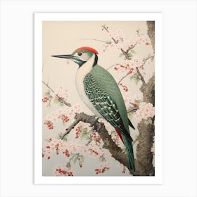 Ohara Koson Inspired Bird Painting Woodpecker 4 Art Print