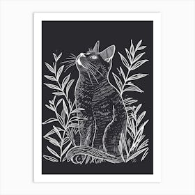 Chartreux Cat Minimalist Illustration 2 Art Print