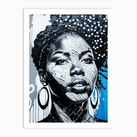 Graffiti Mural Of Beautiful Black Woman 72 Art Print