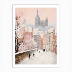Dreamy Winter Painting Frankfurt Germany 1 Art Print