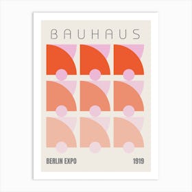 Bauhaus Berlin Exhibition Poster, Pink & Orange Art Print