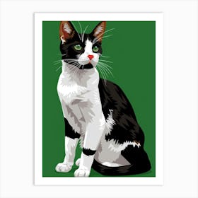 Black And White Cat 7 Art Print