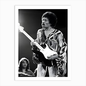 Jimi Hendrix At Isle Of Wight Festival 1970 Art Print