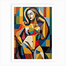 Woman Portrait Cubism Pablo Picasso Style (17) Art Print