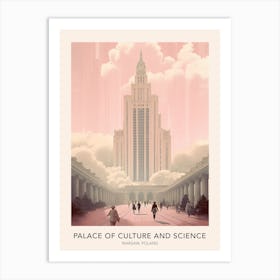 Palace Of Culture And Science Warsaw Poland Travel Poster Art Print