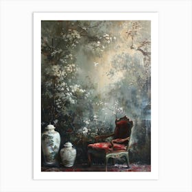 Chair In The Garden Art Print