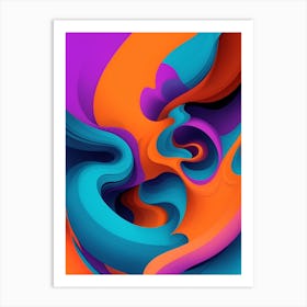 Abstract Colorful Waves Vertical Composition 31 Art Print
