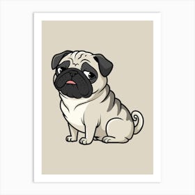 Pug Dog Illustration Art Print