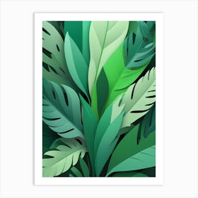 Tropical Leaves Wallpaper Art Print